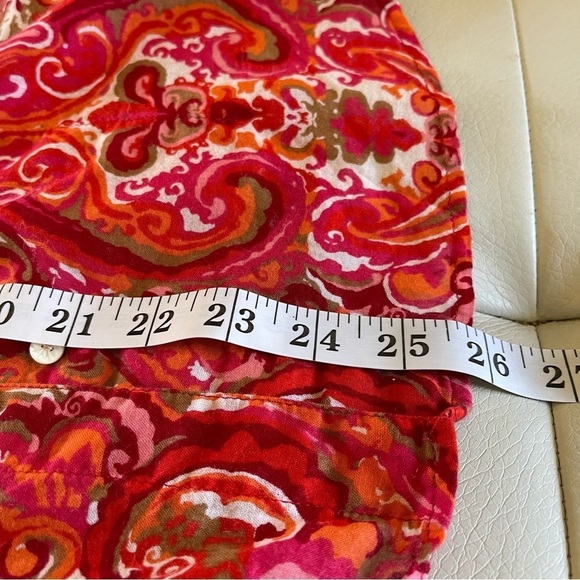 Vintage paisley Tommy Hilfiger button up blouse orange pink size small retro - Picture 5 of 11